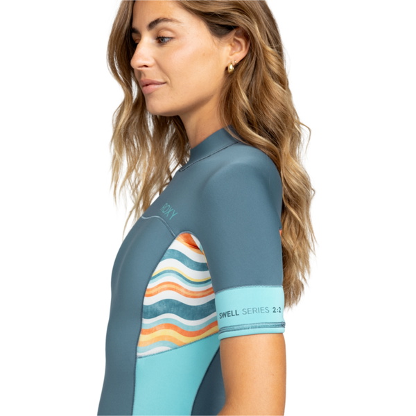 2025 Roxy Womens Swell Series 2mm Back Zip Shorty Wetsuit ERJW503027 - Starglazer